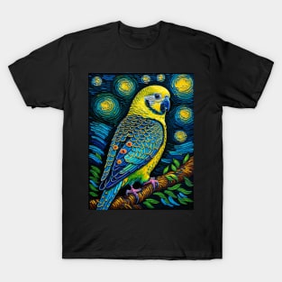 Parakeet in starry night T-Shirt